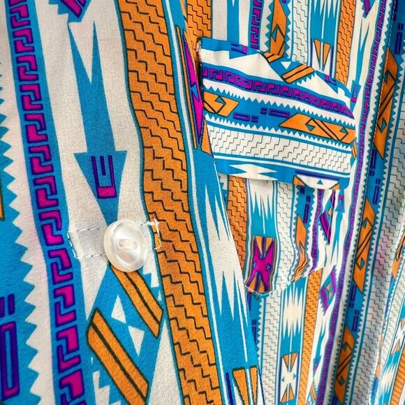Amanda Uprichard Silk Southwestern Print Button Down Shirt Size S - Picture 7 of 11